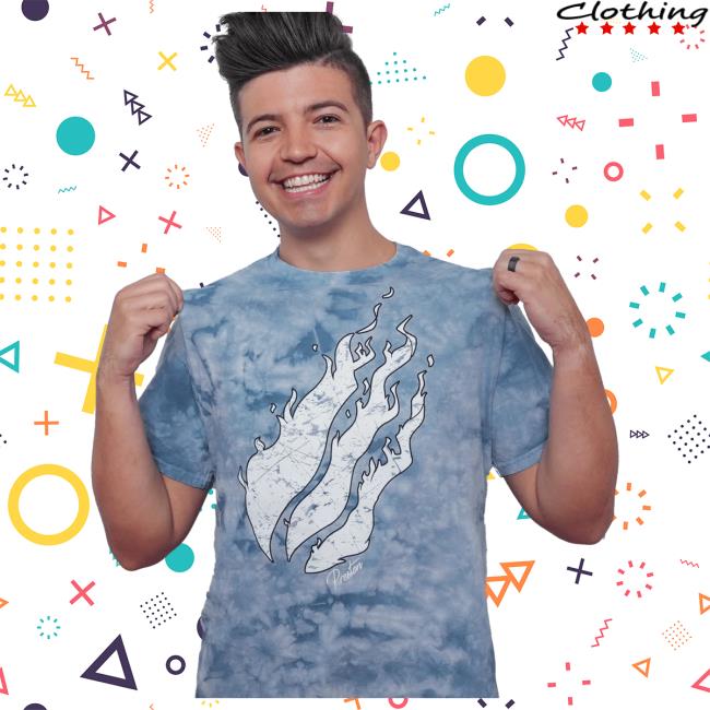 Official Prestonplayz Merch Store Shop Crystal Iconic Tie-Dye June Tee Of The Month Tie Dye Firemerch Preston's Signature Fire Emblem Logo