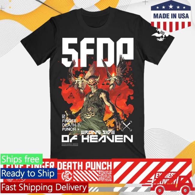 Official Five Finger Death Punch Merch Store Wrong Side Of Heaven Black Tee Five Finger Death Punch Clothing Shop