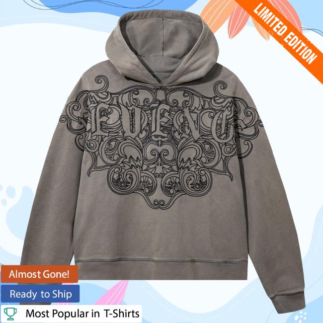Official 999 Club Juice Wrld Merch Store Revenge Crest Sweatshirts Distressed Grey 999Club Clothing JuiceWrld