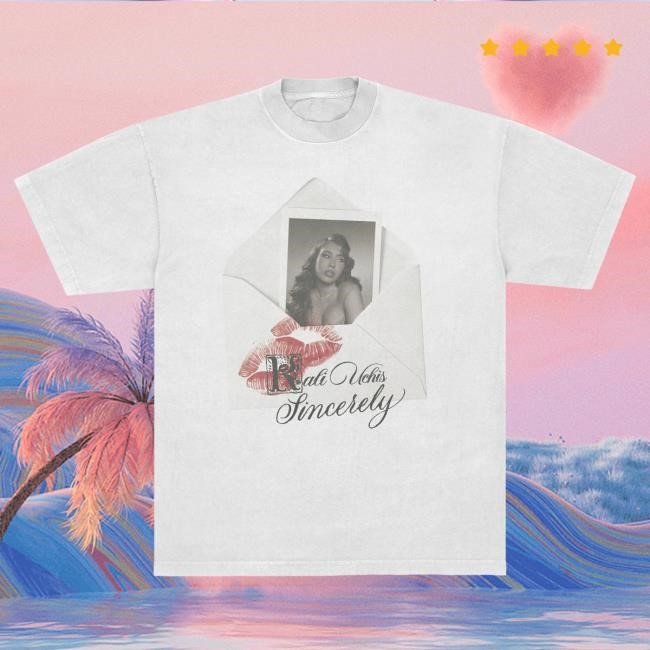 Official Kali Uchis Sincerely, Tour Envelope Tshirt - White