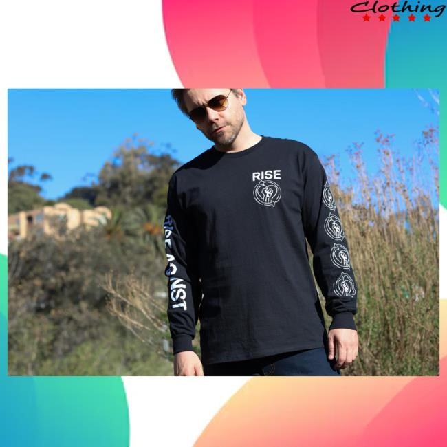 Official Rise Against Chalk Logo Long Sleeve T-Shirt (Black)