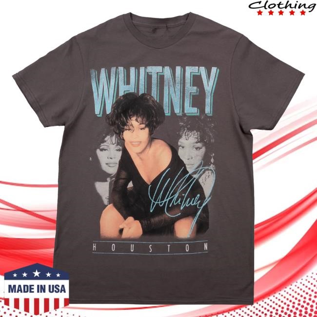 Official Whitney Houston Clothing Whitney Signature Collage Hot Shirt