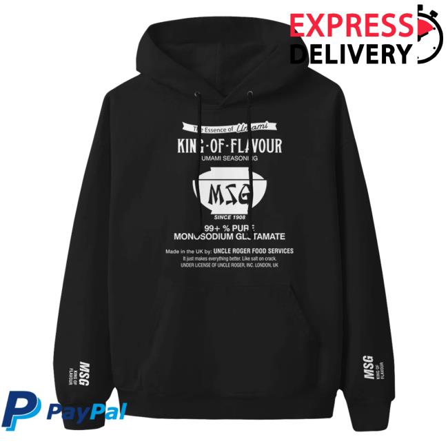 Uncle Roger Merch King Of Flavour Msg Black Hoodie