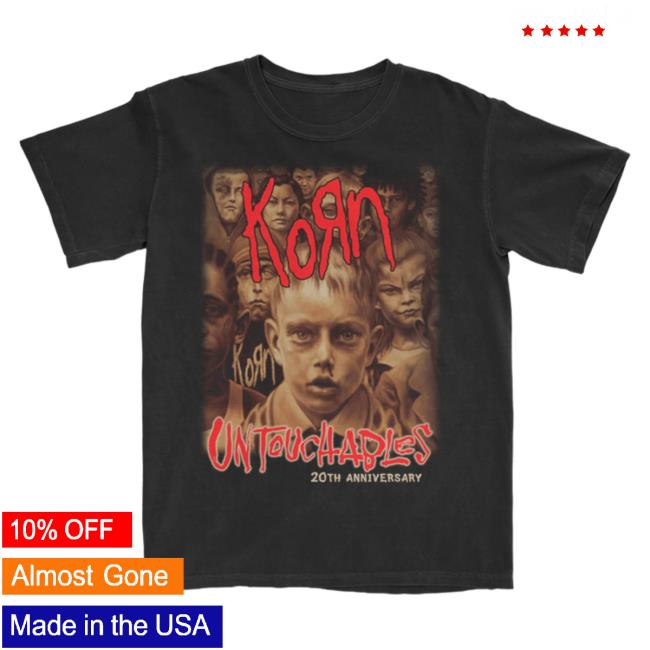 Official Korn Clothing Store Shop Merch Korn The Untouchables 20Th Album Cover Shirt New Is A Black