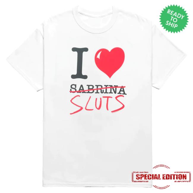 Official Sabrina Carpenter Merch Sabrina Carpenter I <3 Sluts Popover Shirt SabrinaCarpenter