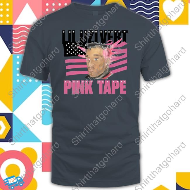 Lil Uzi Merch Pink Tape Black Portrait T Shirt Liluziofficial