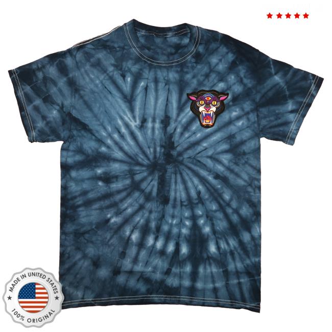 Official Vigilante Brand Merch Mike Ritch Panther Patch Tie Dye Top Shirt Navy Orange VigilanteBrand Tie-Dye