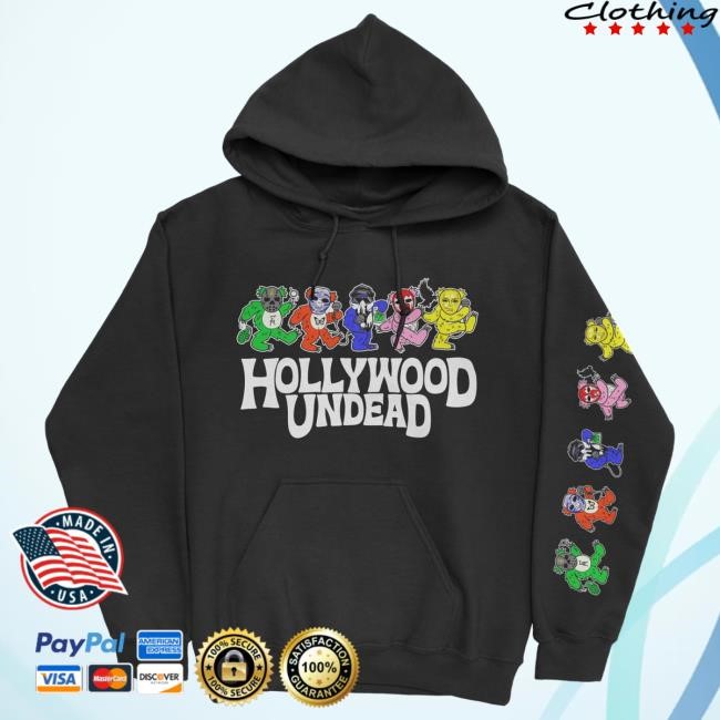 Official Hollywood Undead Merch Store Un-Dead Head Sweaters (Black) HollywoodUndead