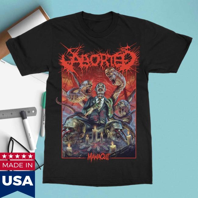 Official Indie Merch Store Shop Aborted "Maniacult" Tees IndieMerchStore