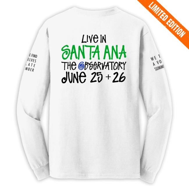 Official Vampire Weekend Merch Limited Edition Santa Ana Long Sleeve Tee