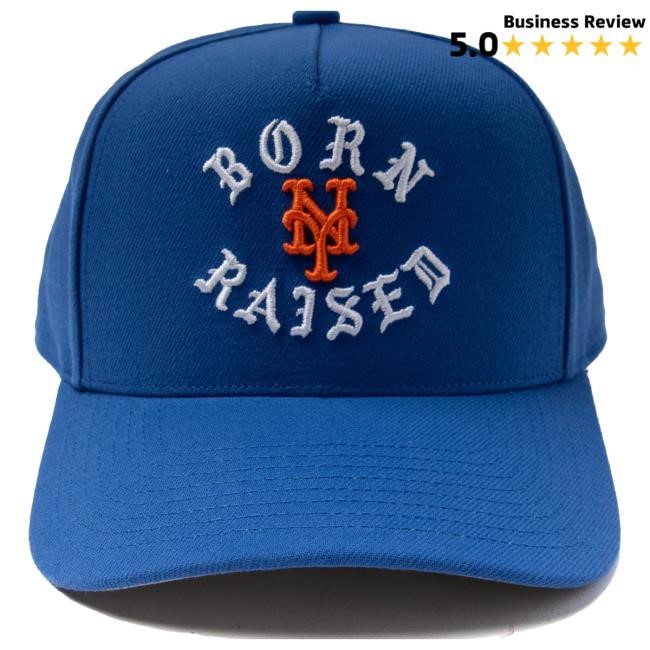 Official Born X Raised Merch Store Born X Raised + Mets Rocker Snapback: Blue Cap