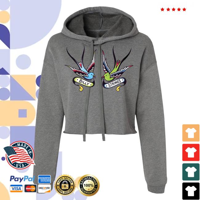 Official Billy Strings Merch Store Shop Billy Strings Ladies Bird Crop Pullover Sweatshirt (Julian Bast)