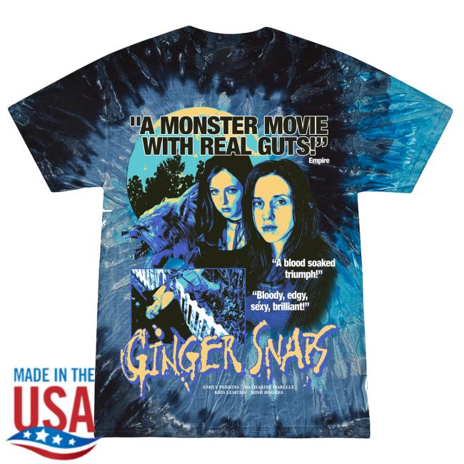 Official Studiohouse Designs A Monster Movie With Real Guts Ginger Snaps Tie Dye Tshirt Night Sky (Blue/Black)