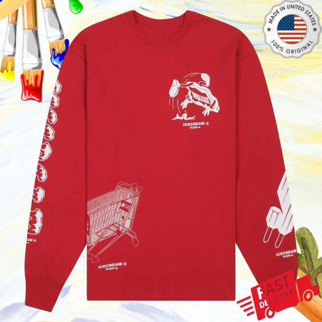 Official Ice Cream Capsule Nyc Icecream Loosie Long Sleeve Shirts Red