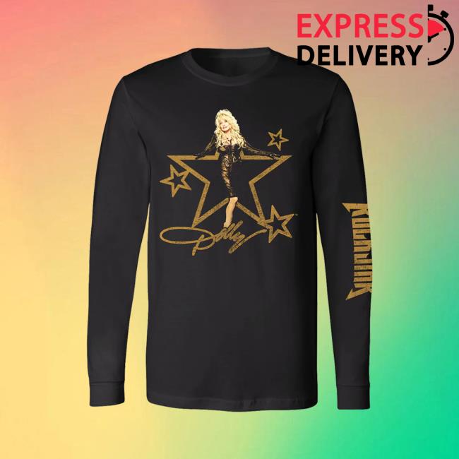 Official Dolly Parton Merch Rockstar Gold Photo Long Sleeve Shirt