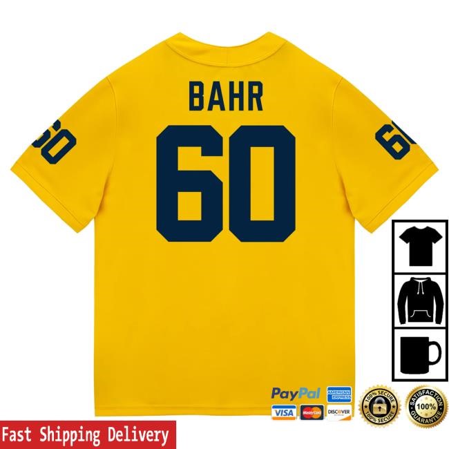 Michigan Wolverines #60 Brooks Bahr Student Athlete Maize Football Jersey Top Shirt The M Den Shop Official