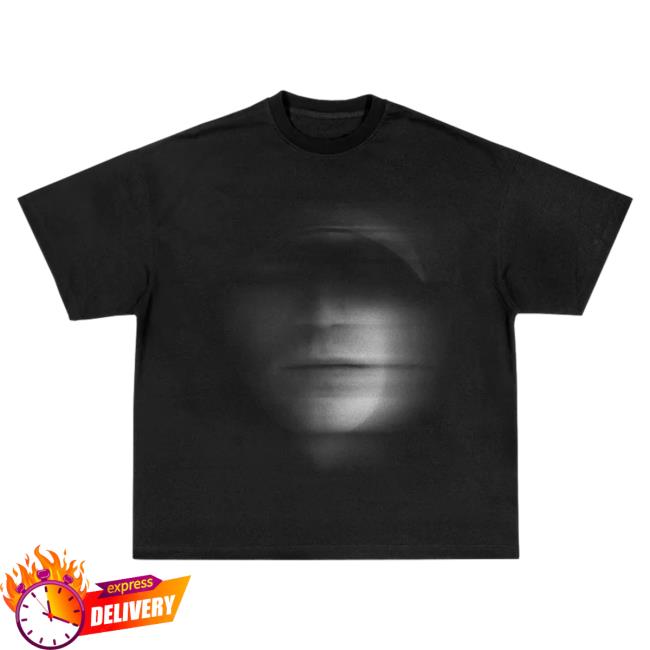 Official NF Real Music Merchandise Black Blur Face Tee Shirt