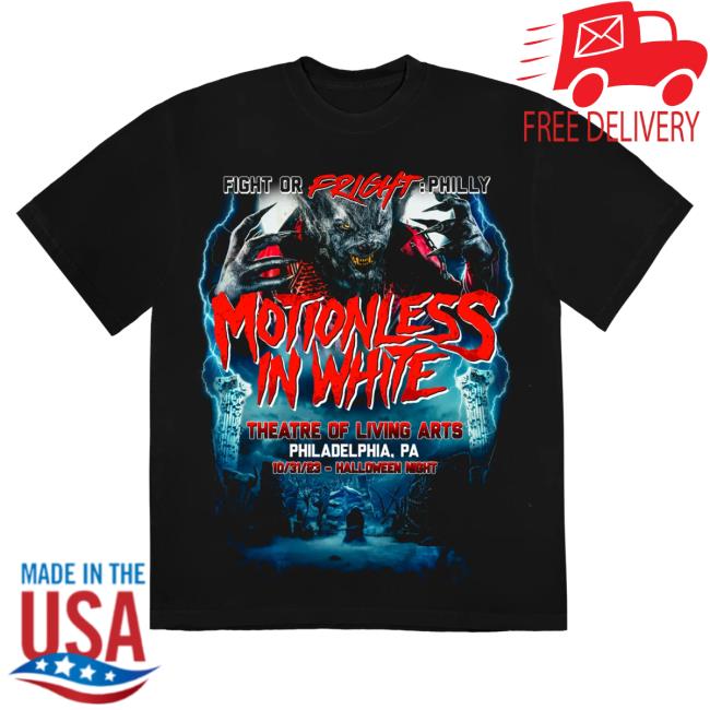 Official Motionless In White Miw Merch Store Fight Or Fright Philly Pull Over Hoodie Black MotionlessInWhite MiwMerch