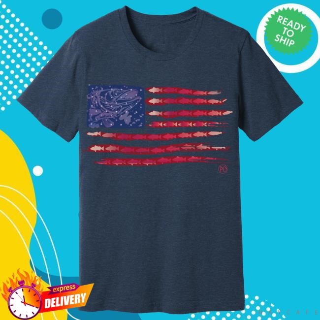 Official Paul Cuffaro Merch Shop American Fish Flag Tee Shirt Paul Cuffaro