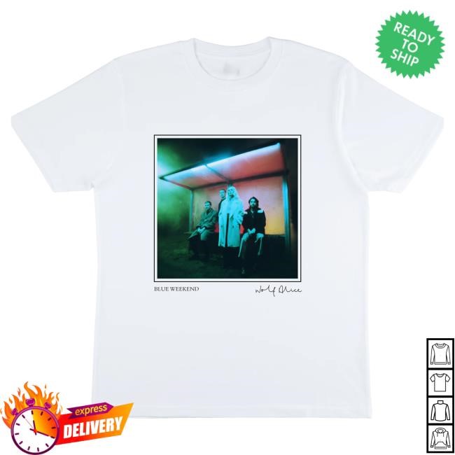 Official Wolf Alice Store Blue Weekend White Tshirt WolfAlice