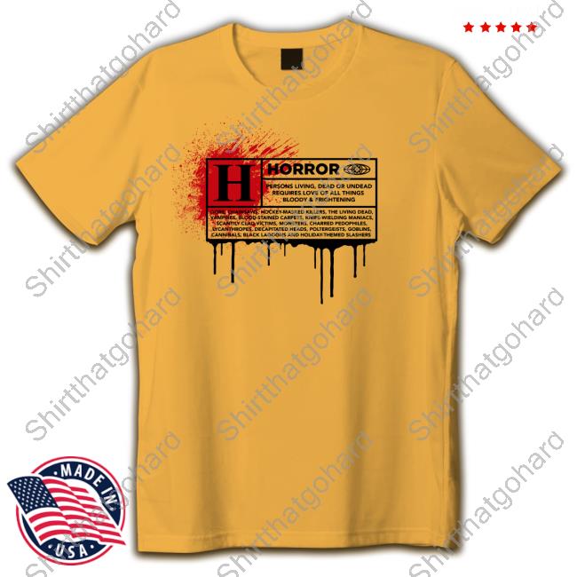 Rated H Horror Movie Hot Shirt Official H Horror Tshirt