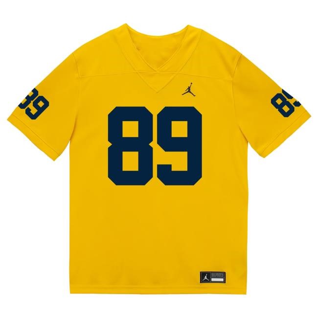 Official The M Den Michigan Wolverines #89 Kaleb Schlecht Student Athlete Maize Football Jersey New Shirt
