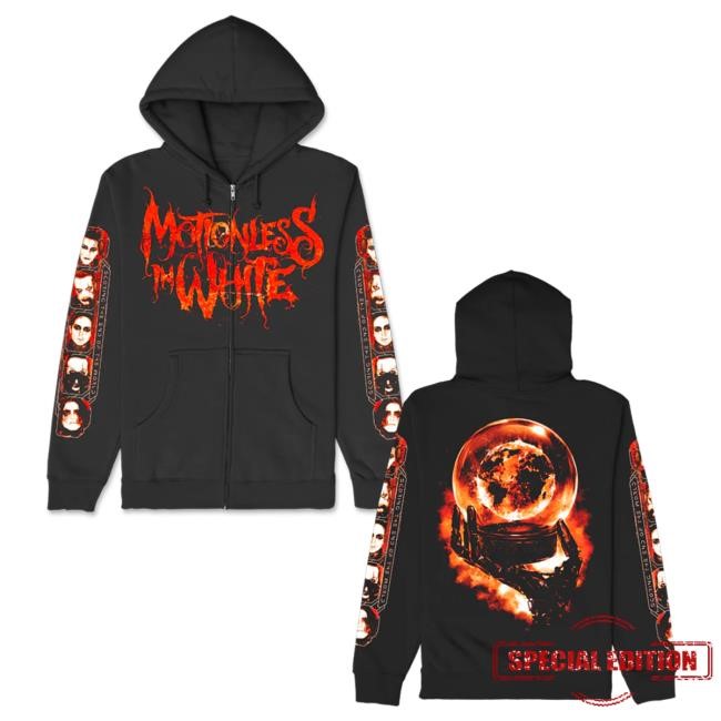 Official Miwmerch Motionless In White Earth Embers Zip Up Hood (Black) Miw Merch Store