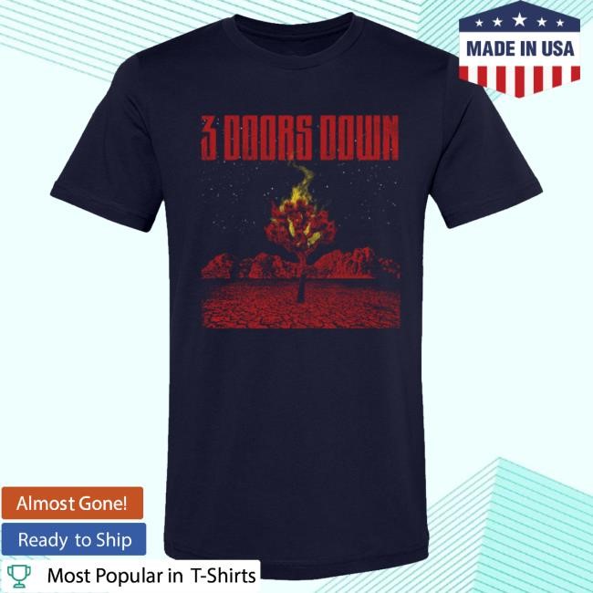 Official 3 Doors Down Merch Burning Bush T Shirt