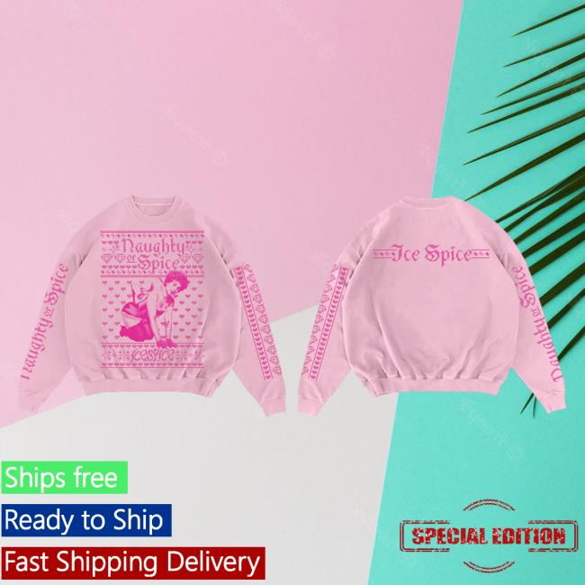 Official Ice Spice Music Merch Store Naughty Or Spice L/S T Shirt IceSpice Clothing Shop
