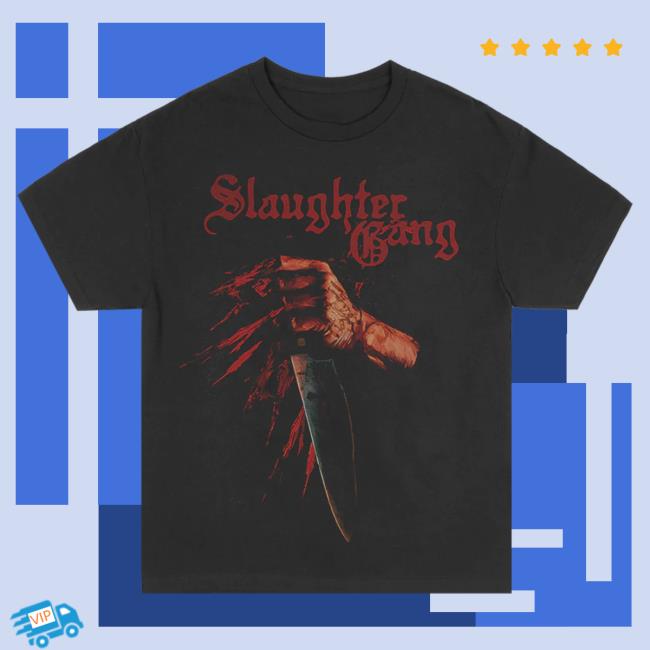 Official 21 Savage Merch Store Saint Laurent Don 21 Savage Slaughter Gang Knife Splatter Top Shirt 21 Savage Apparel Clothing 21Savage