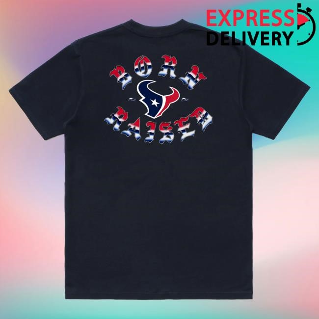 Official Born X Raised Merch Store Shop Born X Raised + Houston Texans Metal Rocker New Shirt: Black BornxRaised