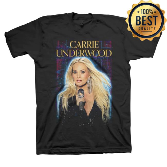 Official Carrie Underwood Merch Store Carrie Underwood Black Rhinestone Mic Photo Tshirt Carrie Underwood Clothing Shop