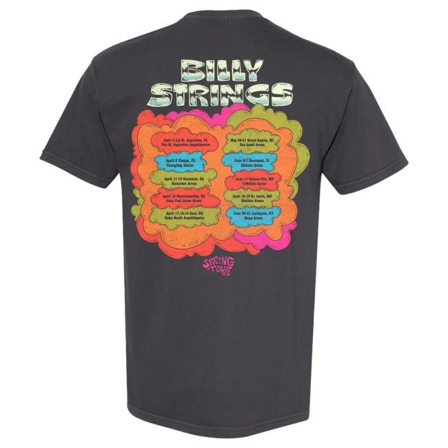 Official Billy Strings Merch Store Spring 2025 Tour Tee with Dates (Logan Fox)
