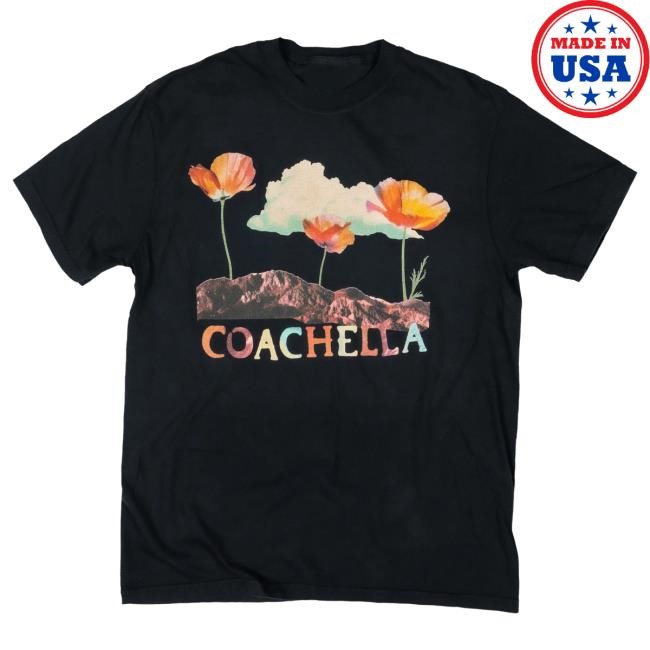 Official Coachella Merch Store Coachella Poppies 2025 Lineup Tees