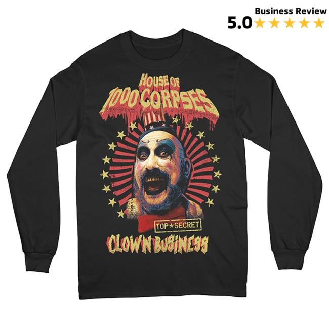 Official Rob Zombie Merch Store Top Secret Clown Business Long Sleeve Tee