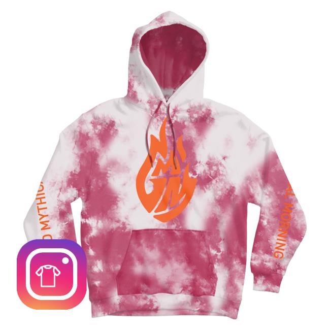 Official Good Mythical Morning Merch Gmm Flame Logo Pull Over Hoodie Begonia Tie Dye Clothing Store Shop