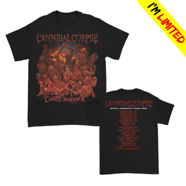 Official Kings Road Merch Store Cannibal Corpse Chaos Horrific Fall 2023 Tour Shirts (Black) Kings Road Shop CannibalCorpse