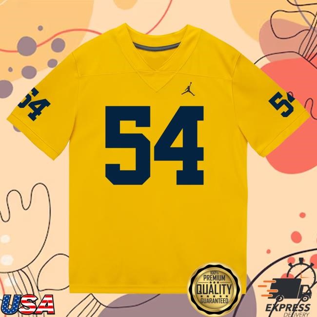 The M Den Michigan Wolverines #54 Andrew Sprague Student Athlete Maize Football Jersey Tshirt