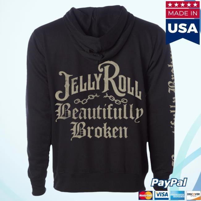 Official Jelly Roll Merch Store Shop Jelly Roll Beautifully Broken Hoodie JellyRoll