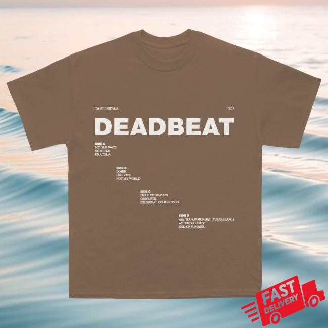 Official Tame Impala Merch Store Deadbeat Tracklist Top Shirt