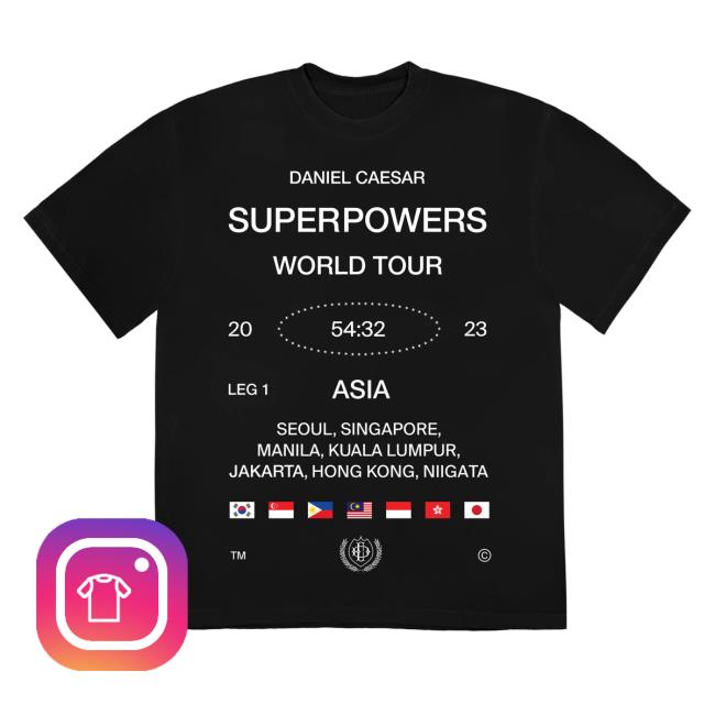 Official Daniel Caesar Shop Superpowers World Tour Flag T Shirt Danielcaesar Merch