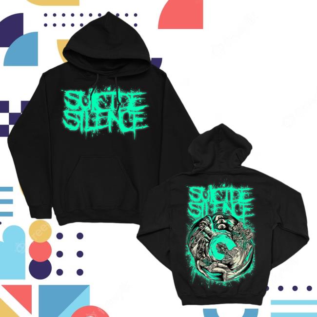 Official Suicide Silence Merch Hands Of A Killer Glow In The Dark Green L/S Tee SuicideSilence