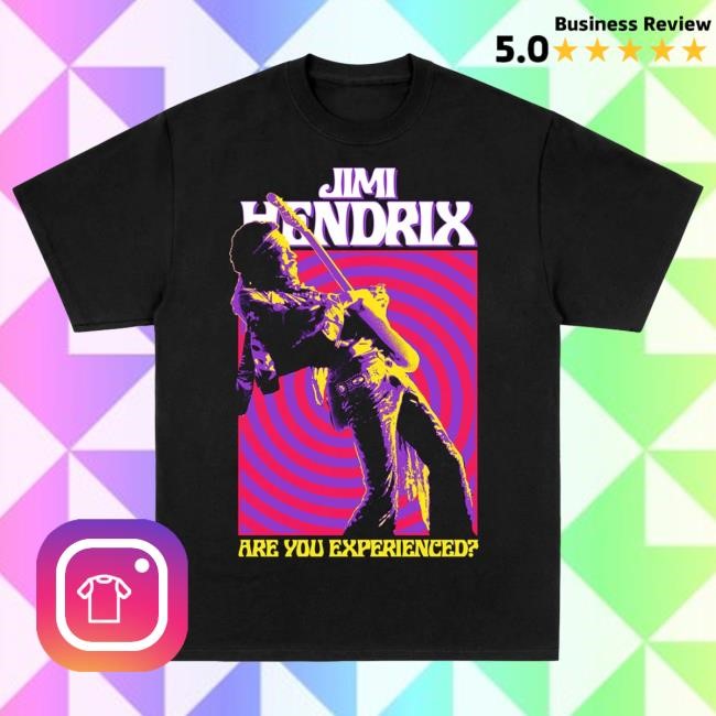 Official Jimi Hendrix Merch Store Jimi Hendrix Are You Experienced Black Tshirt