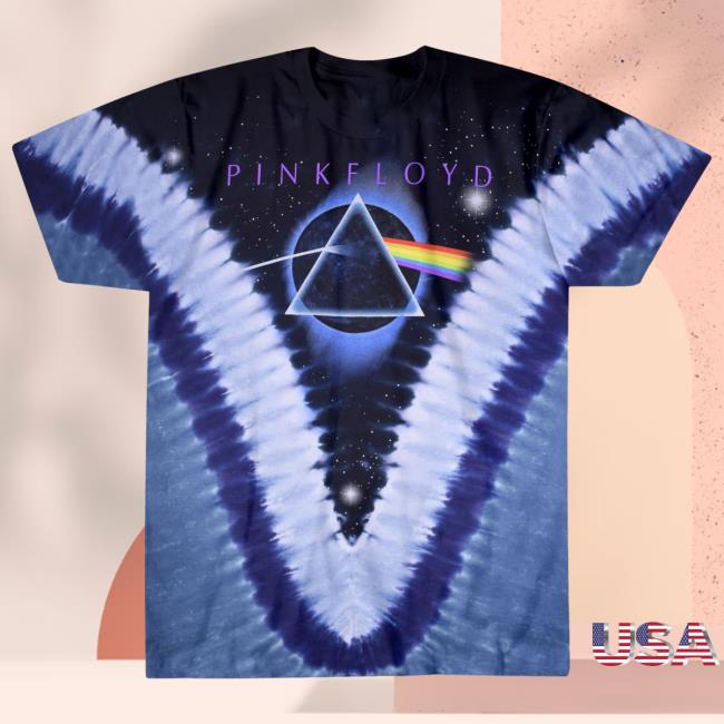 Official Merch Bar Pink Floyd Store Shop Pink Floyd Pyramid V Tie-Dye Hot Shirt PinkFloyd Merchbar