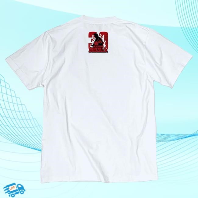 Official Godzilla Merch Store Godzilla vs. Destoroyah 30th Anniversary Scene Illustration Hot Shirt 1 White