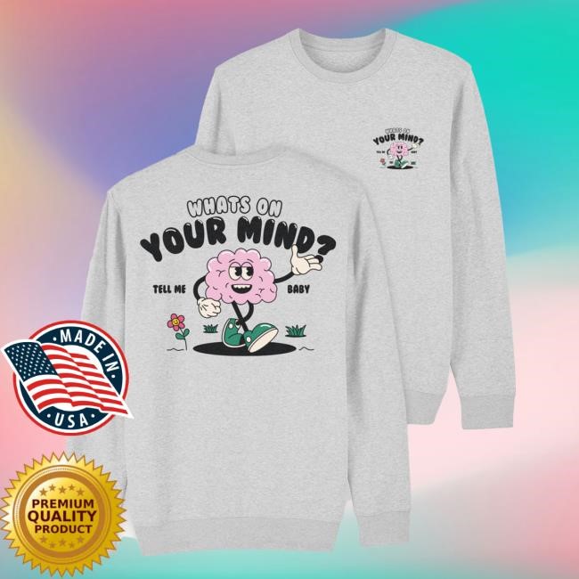 Another Cotton Lab Shop Clothing | Whats On Your Mind Crewneck Sweatshirts Official Dominicfike Merch Store Anothercotton