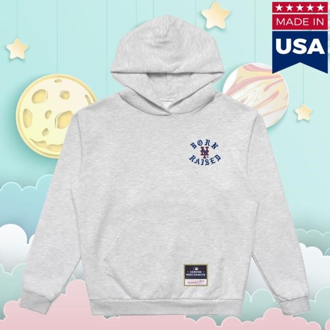 Official Born X Raised Merch Store Born X Raised + Mets Rocker Hoodie: Heather Grey