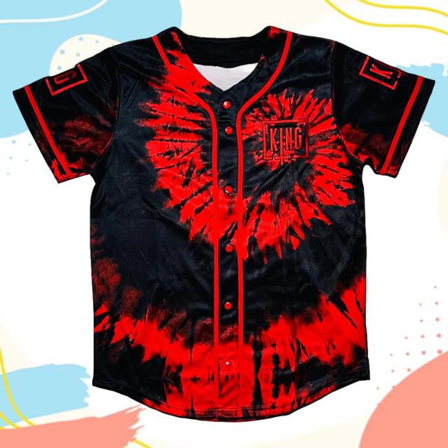 Official Sullivan King Merch Sullivan King "Fallen Crown" Bassball Jersey Tie Dye Popover Shirt Red Tie-Dye