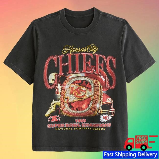 Official Abercrombie And Fitch Apparel Kansas City Chiefs Vintage-Inspired Graphic Hot Shirt NFL by Abercrombie