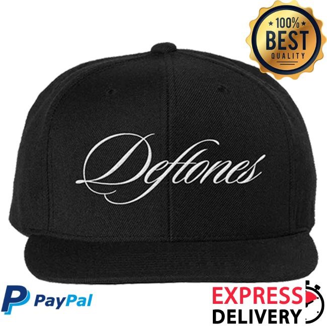 Official Deftones Merch Store script logo snapback Cap Official Deftones Merch script logo snapback Hat